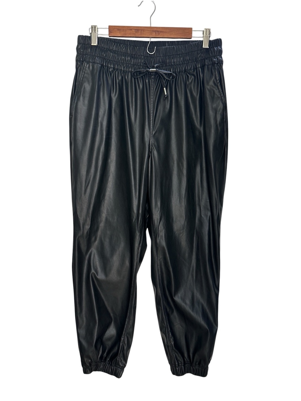 BLANKNYC Faux Leather Pull-On Pants Black High Rise Large